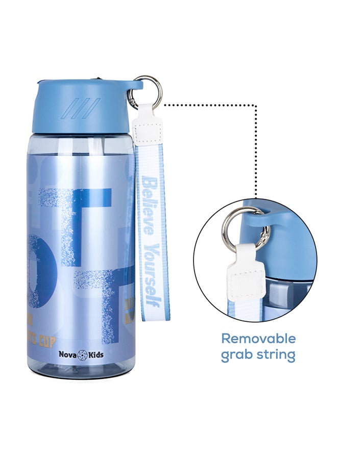 Nova kids زجاجة ماء مع حبل حمل 750 مل - أزرق - Image 3