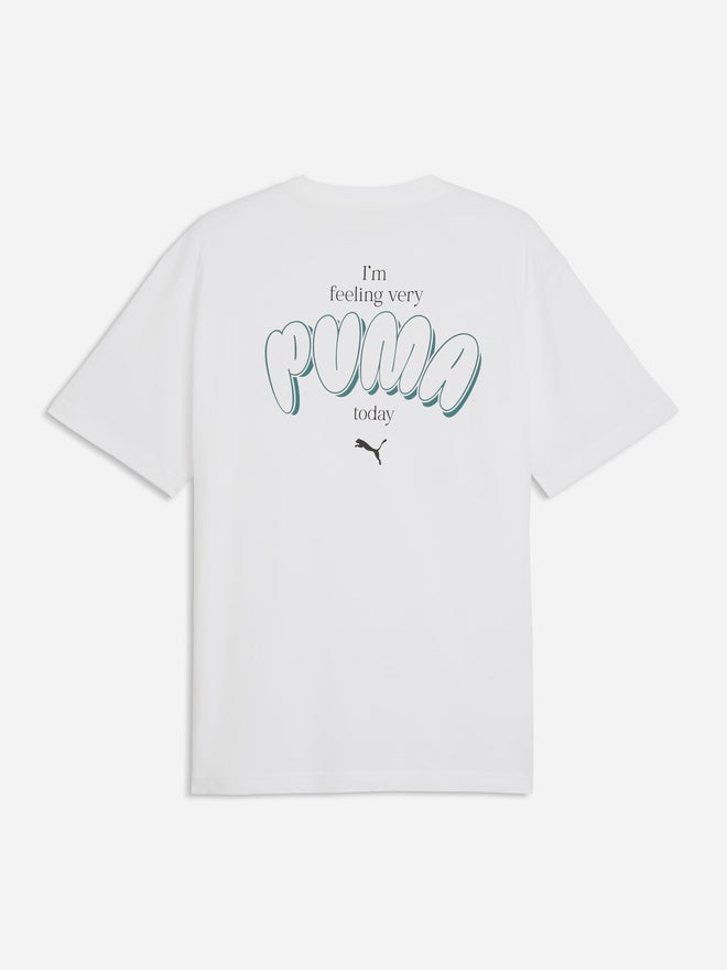 PUMA Men White Graphic Print Relaxed Fit T-Shirt - Image 2