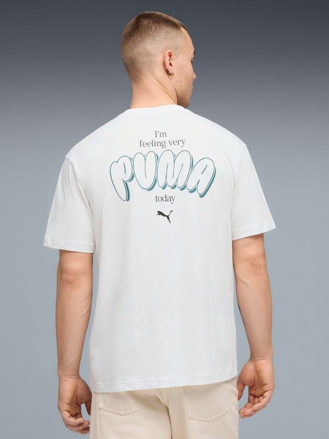 PUMA Men White Graphic Print Relaxed Fit T-Shirt - Image 4