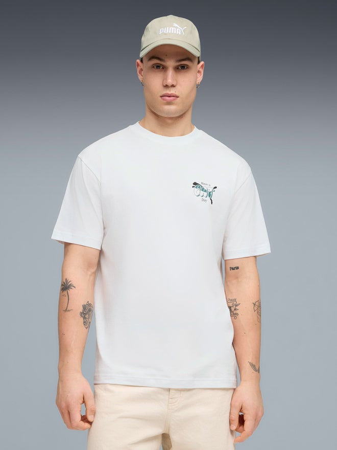 PUMA Men White Graphic Print Relaxed Fit T-Shirt - Image 3