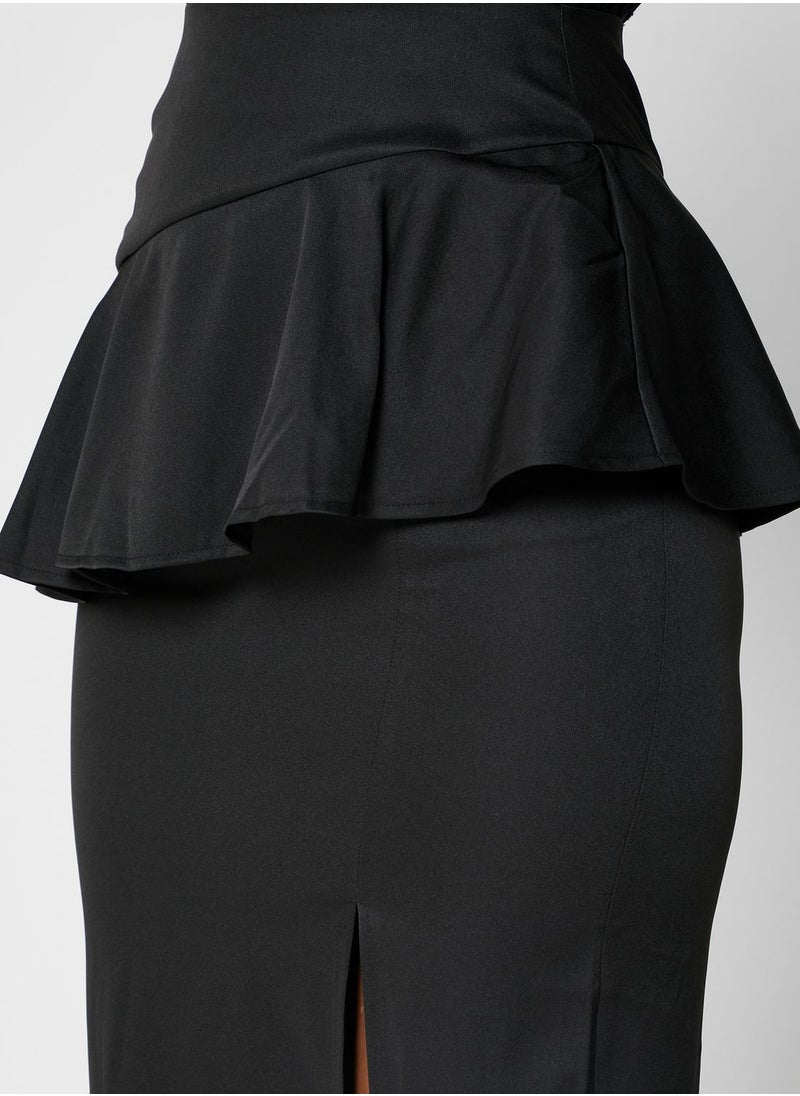 ELLA - Peplum Slit Skirt - Image 1