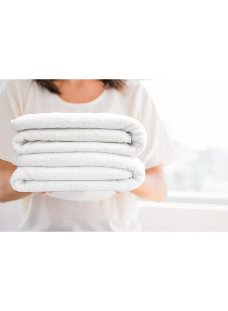Bliss Casa Bliss Casa Indigo Bath Sheets - 600 GSM Large Bathroom Towels Super Absorbent and Soft Hotel Quality Bathsheets, Ideal for Use in Hotels and Restaurants (White, 90X180 CM - 2PC)  - Image 4