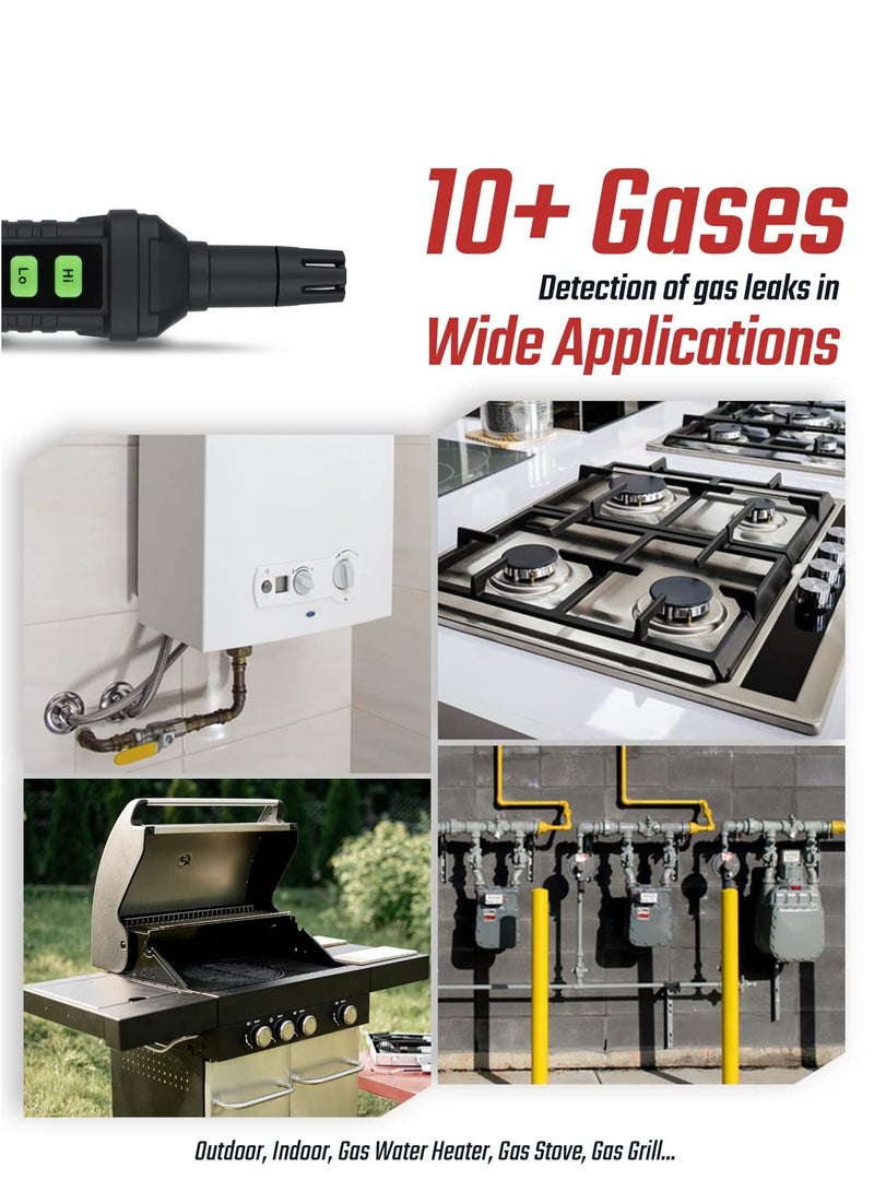 Arabest Gas Leak Detector Natural Gas Detector with Audible and Visual Alarms Locates the Source of Gas Leaks Black - Image 3