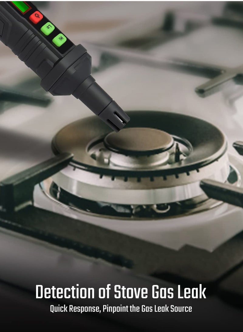 Arabest Gas Leak Detector Natural Gas Detector with Audible and Visual Alarms Locates the Source of Gas Leaks Black - Image 5