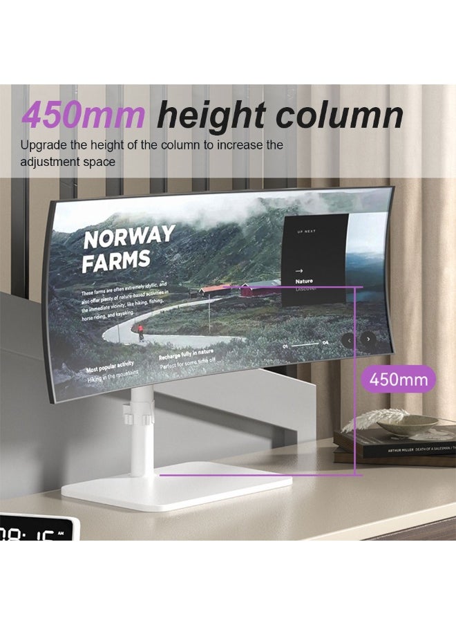 Monitor Desktop Stand with Metal Base for 14-43 inch Monitors,Height Adjustable Single Screen Arm Mount,Up to 15 KG, Adjustable Motion Tilt/Swivel/Rotation, VESA 75/100mm
