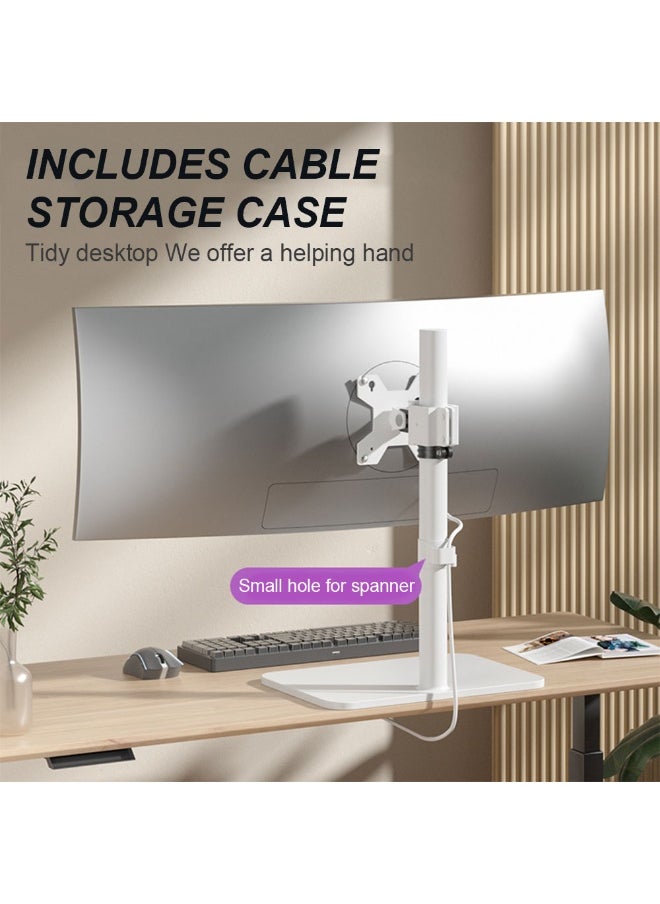 Monitor Desktop Stand with Metal Base for 14-43 inch Monitors,Height Adjustable Single Screen Arm Mount,Up to 15 KG, Adjustable Motion Tilt/Swivel/Rotation, VESA 75/100mm