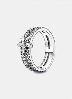 PANDORA Snowflake sterling silver double ring 