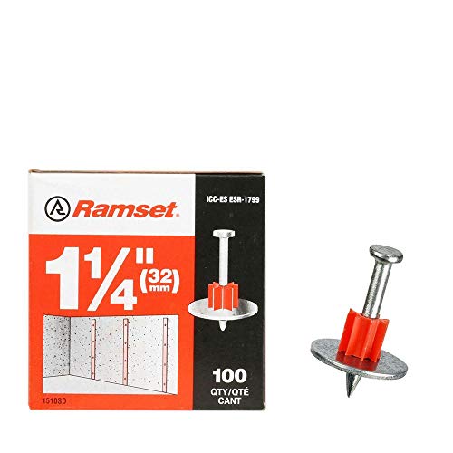 Ramset Powder Fastening Systems 1510SD 114Inch Washered Pins 100 Pack
