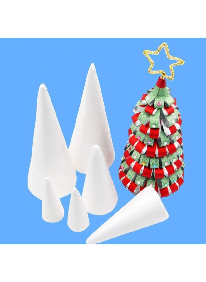 klarako 12pcs Foam Styrofoam Cones Christmas Tree Table Centerpiece Flower Arrangement Props Xmas Holiday Party Craft Art Accessories(12x5.5cm) - Image 4