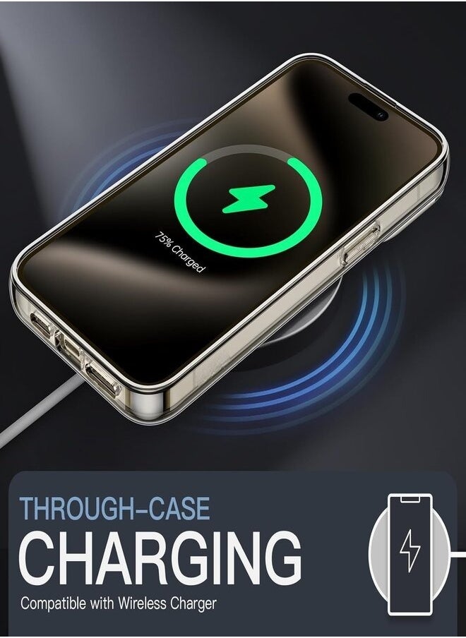 Generic - iPhone 11 Pro Max Magnetic Case, Compatible with MagSafe Wireless Charging, Anti-Scratch Bumper Cover (Clear), TPU - PC - Image 1