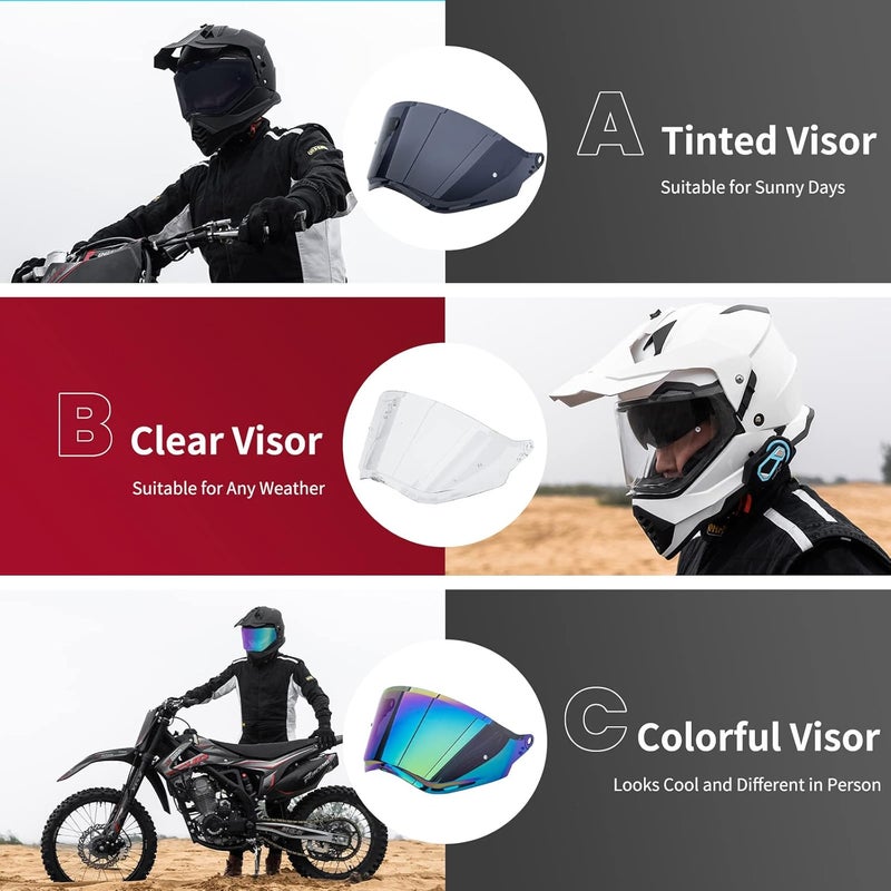 ILM Colorful Outside Visor for Dual Sport Helmet Model WS902 - Image 3