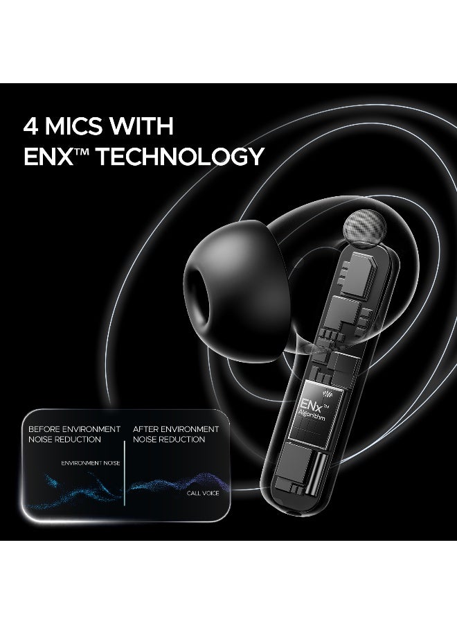 boAt Airdopes 121 Pro Plus,100H Battery,4Mics ENx,Low Latency,Fast Charge, LED Display, Stream Ad Free Music via App Support, Bluetooth in Ear Earbuds, TWS Ear Buds Wireless Earphones with mic Black - Image 3