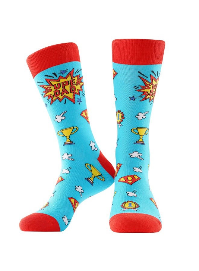BONANGEL Dad Socks Mens Funny Novelty Crazy Funky Socks Best Gifts for Father's Day Birthday Christmas from Daughter Son  - Image 3