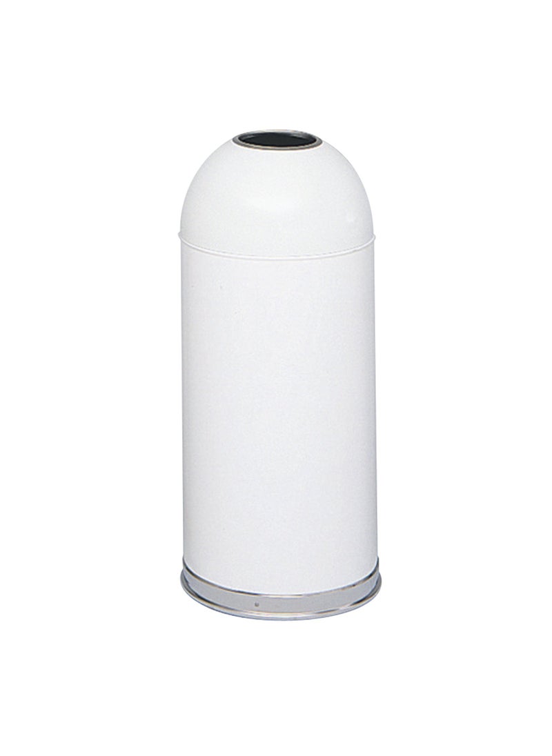 Safco Safco Open Top Dome Trash Can 15 Gallon Stainless Steel Garbage Can for Indoor Use Hands Free White 