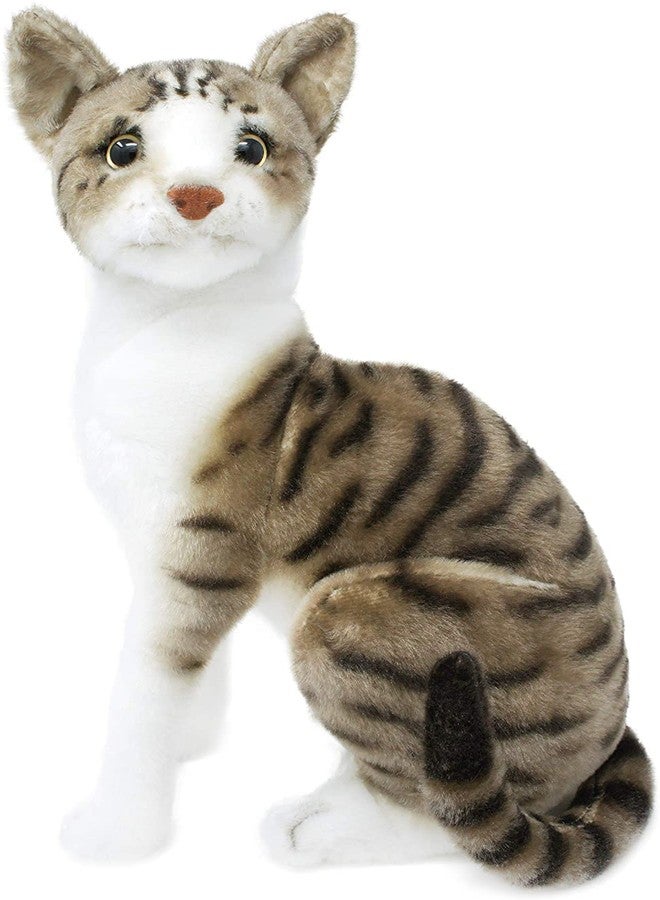 Tickles Cute Cat Soft Stuffed Plush Animal Toy for Kids Birthday Gift (Size: 40 cm; Color: Grey & White) - Image 1