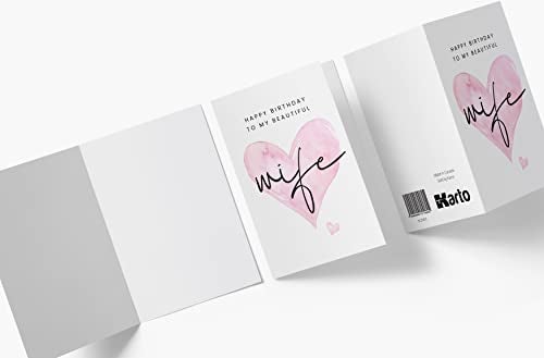Karto Sweet Birthday Card for Wife Her - Large 5.5x8.5 inch Wife Birthday Cards - Beautiful - Image 3