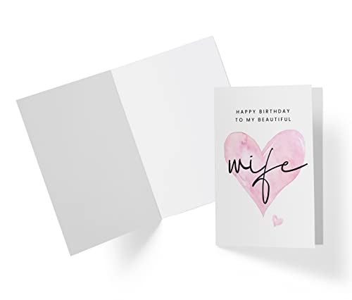 Karto Sweet Birthday Card for Wife Her - Large 5.5x8.5 inch Wife Birthday Cards - Beautiful - Image 2