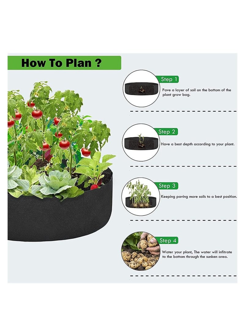 SYOSI 2 Pack Plant Grow Bags 50 Gallon for Vegetables Large Durable Nonwoven Fabric Garden Plant Grow Bags for Flower Fruits Planters Outdoor 36In x 12In  - Image 5