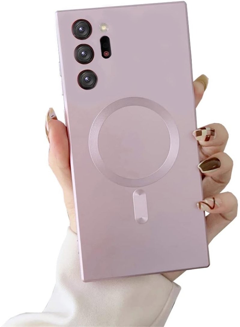 كيس جراب مغناطيسي لموبايل جالاكسي نوت 20 الترا [يدعم شاحن ماج سيف] غطاء حماية كامل للكاميرا مضاد للخدش والصدمات من السيليكون رفيع سامسونج 69 انش - بينك - Image 1