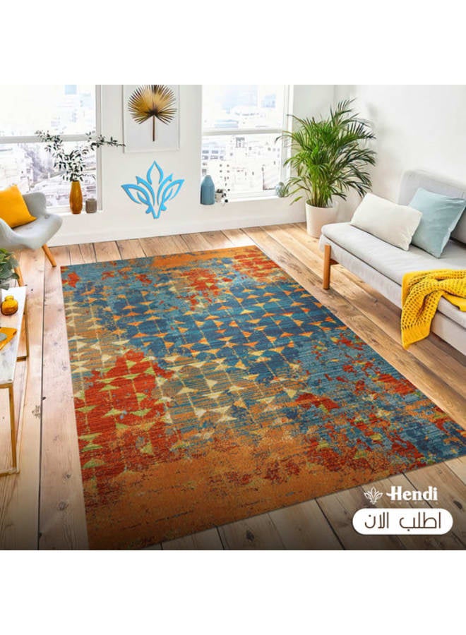 هندي منداله سجادة مطبوعة من القطن الشنيل – تصميمات كلاسيكية، حديثة، وفينتاج – قاعدة قماشية ناعمة، متوفرة بأحجام - Image 1