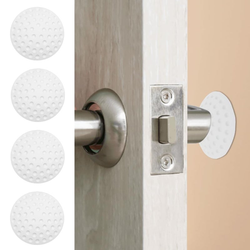 ALP Rubber Wall Protector Knob Cover – Self Adhesive Door Handle Bumper Guard – Protects Walls from Door Handles, Stops, Headboards, Refrigerator Doors (White, Pack of 4) - Image 2