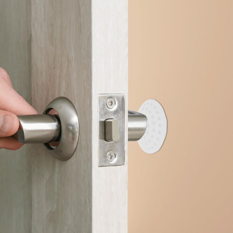 ALP Rubber Wall Protector Knob Cover – Self Adhesive Door Handle Bumper Guard – Protects Walls from Door Handles, Stops, Headboards, Refrigerator Doors (White, Pack of 4) - Image 3