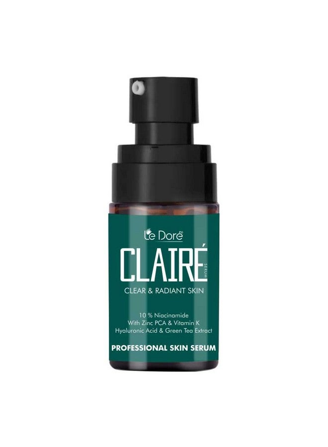 Le Dore Claire 10% Niacinamide Serum With Vitamin K Hyaluronic Acid Zinc Pca Green Tea Extract Acnefighting Formula For Acne Marks Oily & Blemishprone Skin (30 Ml) - Image 1