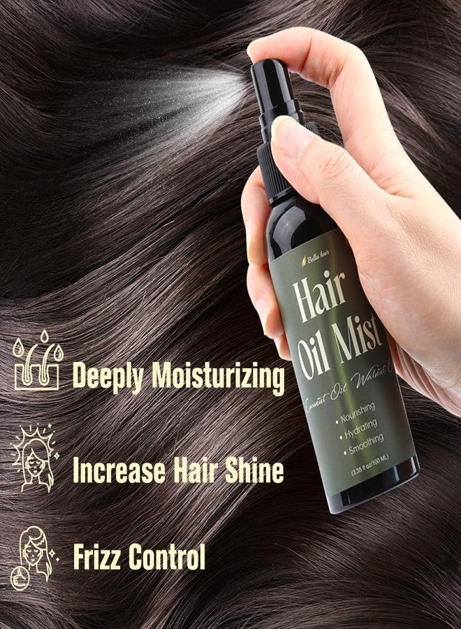 Bella Hair Hydrating Organic Hair Oil Mist | Nourishing Treatment for Luxurious Hair Shine & Smooth | All Hair Types Daily Use, 3.38 fl oz - Image 2