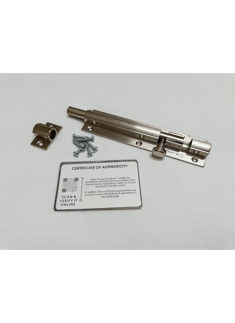 Courtse Germany Courtse Germany Premium Tower Bolts 4 6 8 Long Aluminium Body SS Finish Model Sam Gouti 6 Inch Aluminium 1pc  - Image 4