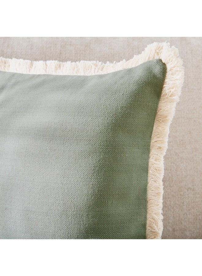 Home Box Artist Verde Solid Fringe Filled Cushion 50 x 50 cm  - Image 5