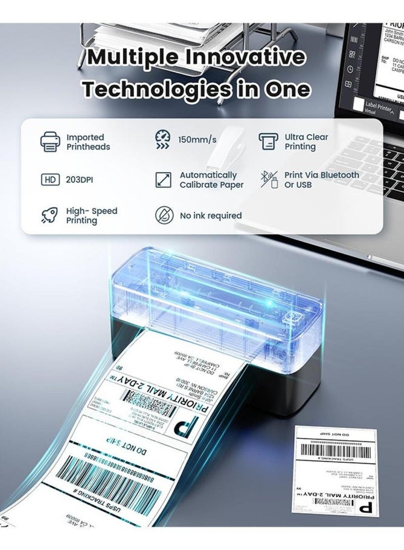 phomemo 241-BT Bluetooth Thermal Label Printer, Wireless Shipping Label Printer for Small Business, Label Printer for Shipping Packages, Compatible with iPhone, Android (Black Grey)  - Image 5