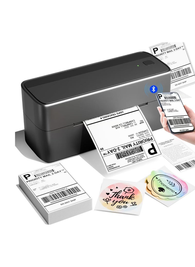 phomemo 241-BT Bluetooth Thermal Label Printer, Wireless Shipping Label Printer for Small Business, Label Printer for Shipping Packages, Compatible with iPhone, Android (Black Grey)  - Image 1