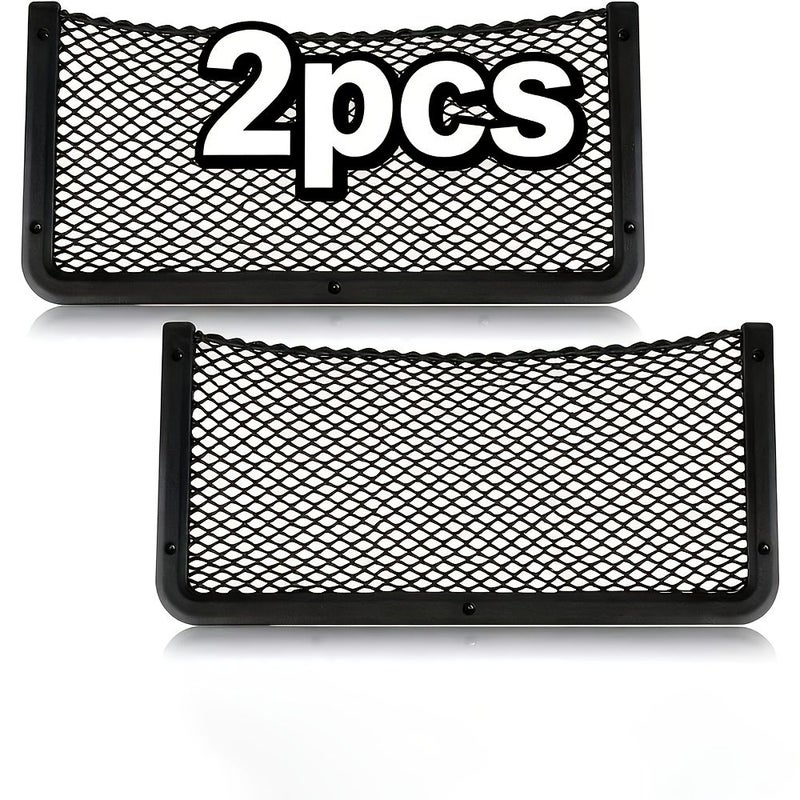 Set Of 2 Plastic Cargo Nets For Vehicle Phone Hold And Rv Boat Storage With Screws - Image 1