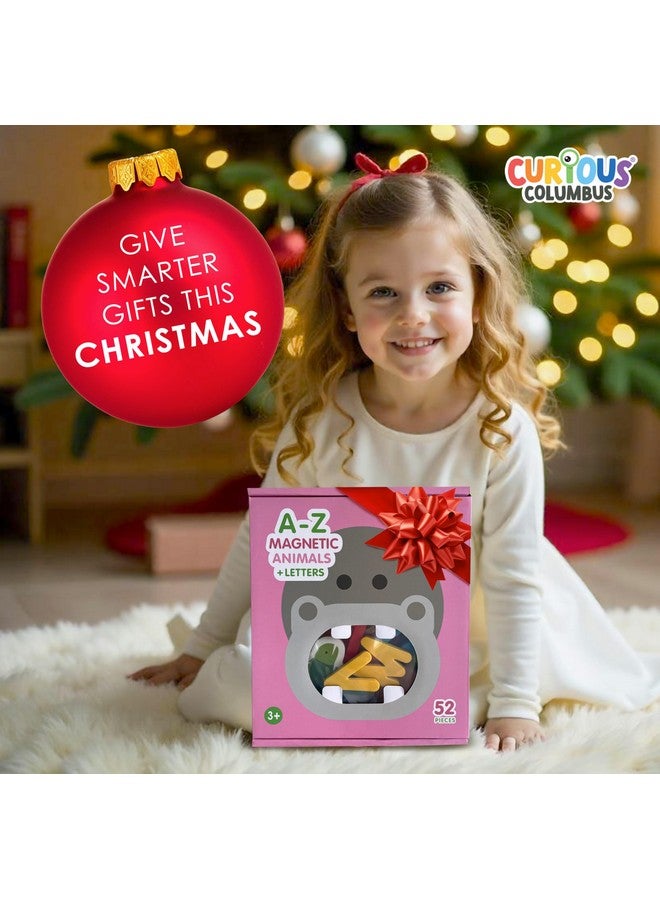 كيوريس كولومبوس مغناطيسات الحيوانات - 52 مغناطيسًا للأطفال الصغار للثلاجة - مغناطيسات الثلاجة للأطفال الصغار للعب بالأحرف المغناطيسية - مغناطيس ABC للأطفال لتعلم الأبجدية - أنشطة حيوانات رغوية للأطفال من AZ - Image 2