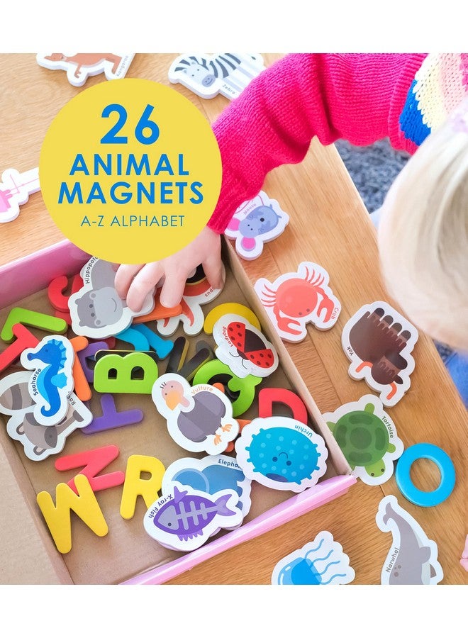كيوريس كولومبوس مغناطيسات الحيوانات - 52 مغناطيسًا للأطفال الصغار للثلاجة - مغناطيسات الثلاجة للأطفال الصغار للعب بالأحرف المغناطيسية - مغناطيس ABC للأطفال لتعلم الأبجدية - أنشطة حيوانات رغوية للأطفال من AZ - Image 5
