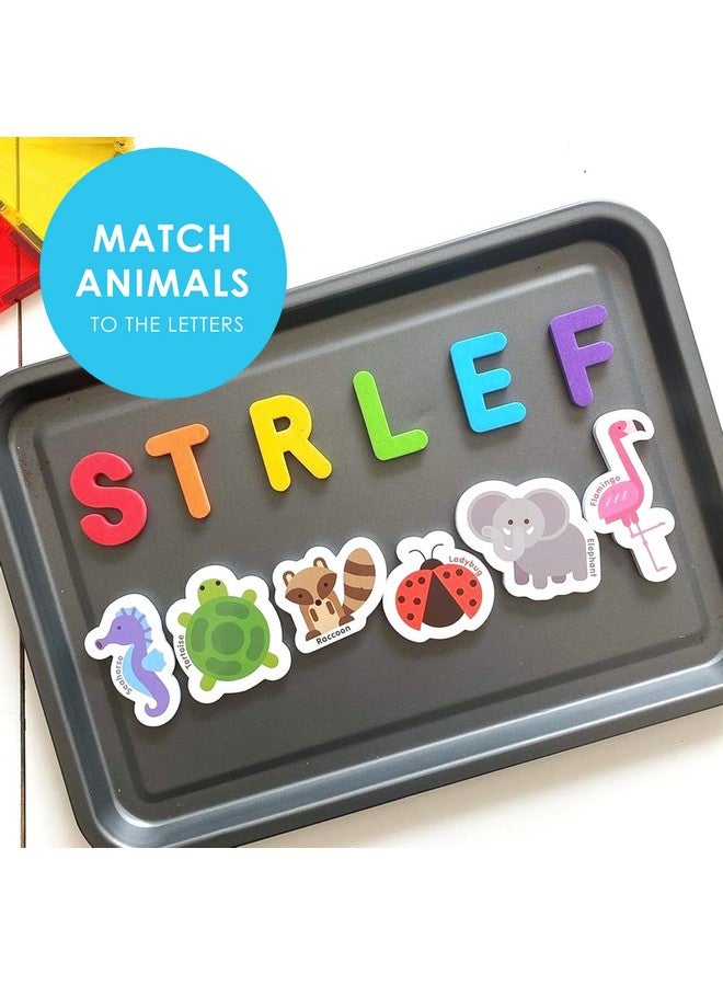 كيوريس كولومبوس مغناطيسات الحيوانات - 52 مغناطيسًا للأطفال الصغار للثلاجة - مغناطيسات الثلاجة للأطفال الصغار للعب بالأحرف المغناطيسية - مغناطيس ABC للأطفال لتعلم الأبجدية - أنشطة حيوانات رغوية للأطفال من AZ - Image 4