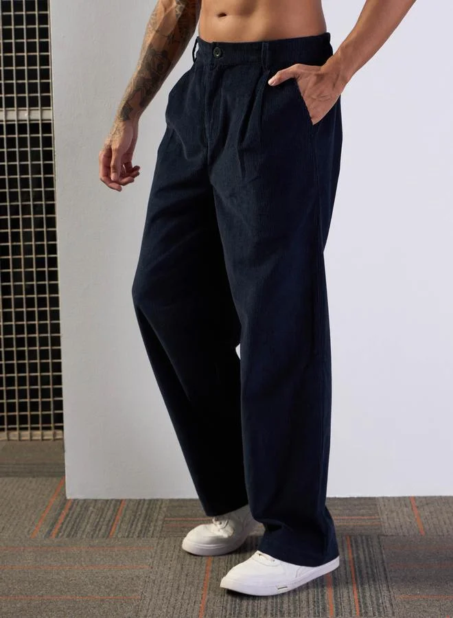 Mascln Sassafras Corduroy Front Dart Straight Leg Pants by Styli