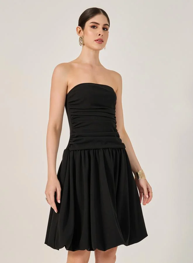 Styli Strapless Fit-and-Flare Dress