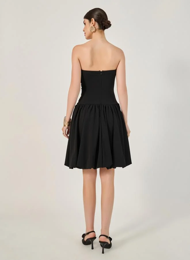 Styli Strapless Fit-and-Flare Dress