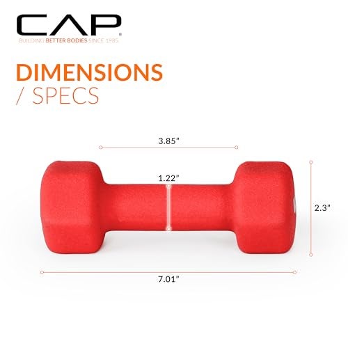 CAP Barbell Neoprene Dumbbell Weights, 4 lb Pair, Cranberry - Image 3