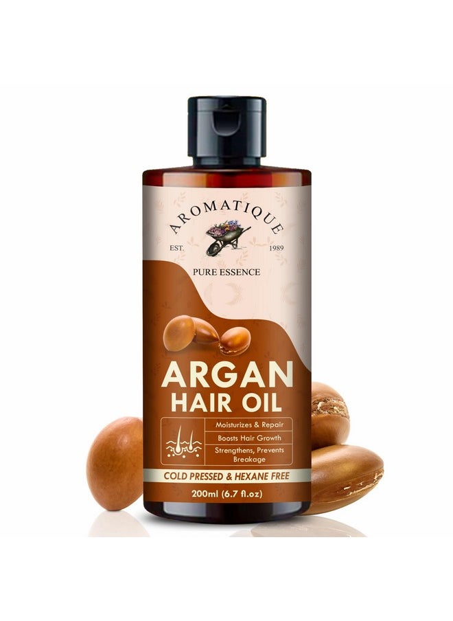AROMATIQUE Argan Oil, Argan Oil For Hair Growth Strengthen Dull & Dry Hair, Helps Control Hair Fall & Promotes Hair Growth Multi Purpose Oil.Non Sticky Daily Use Hair Oil 200Ml  - Image 1