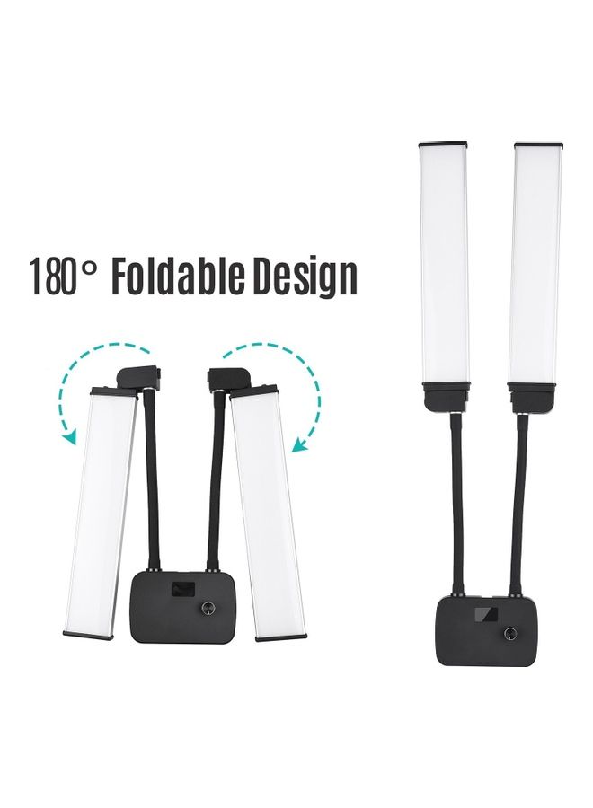 Flexible Double Arm LED Fill Light with Phone Holder White/Black  - Image 5