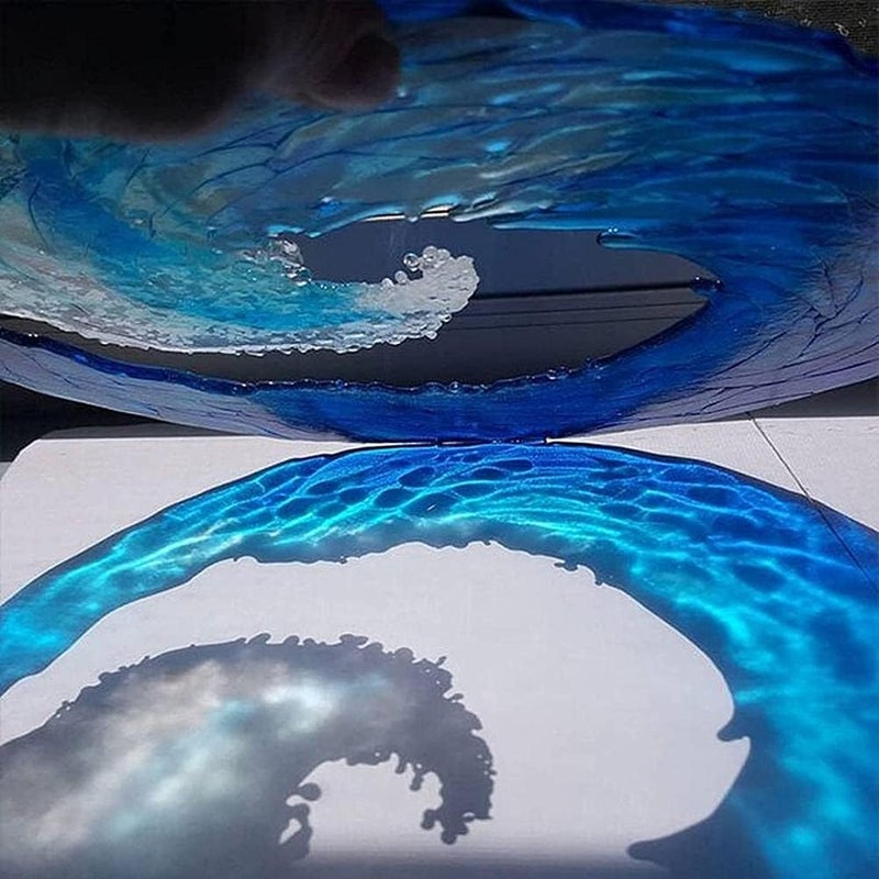 Zerodis Handcrafted Ocean Wave Glass Sculpture, 8 Inch Blue Blown Glass Art, Decorative Desk and Window Sill Accent (#1) - Image 2