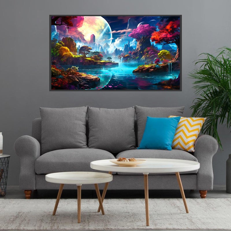 Meothan 5D Large Size Diamond Art Kits for Adults Big Diamond Painting Kits for Adults Beginners, DIY Extra Large Paint by Diamond Gem Art Dots Painting Kits for Walls Decor 27.6x16inch (Moon Landscape) - Image 2