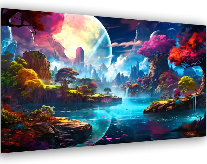 Meothan 5D Large Size Diamond Art Kits for Adults Big Diamond Painting Kits for Adults Beginners, DIY Extra Large Paint by Diamond Gem Art Dots Painting Kits for Walls Decor 27.6x16inch (Moon Landscape) - Image 1