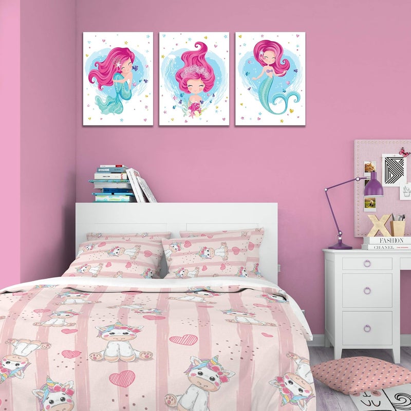 Something Unicorn Stretched/Framed, Ready to Hang Canvas Mermaid Wall Art for Girl's Bedroom - Image 4