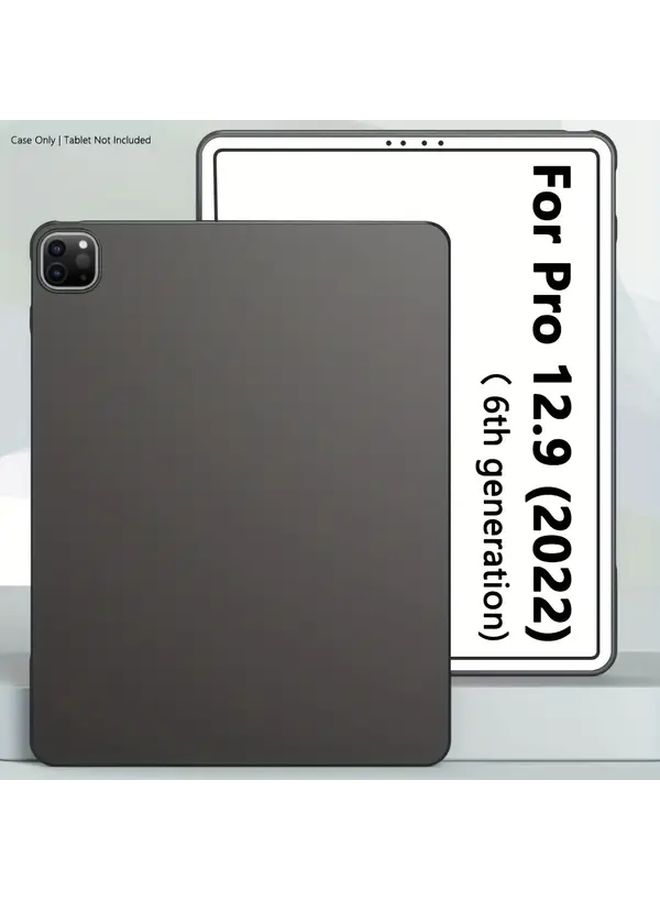 Slim Lightweight Soft Case For iPad Pro 12.9 Inch 2022 Anti Scratch Minimalist Black Cover - Image 1