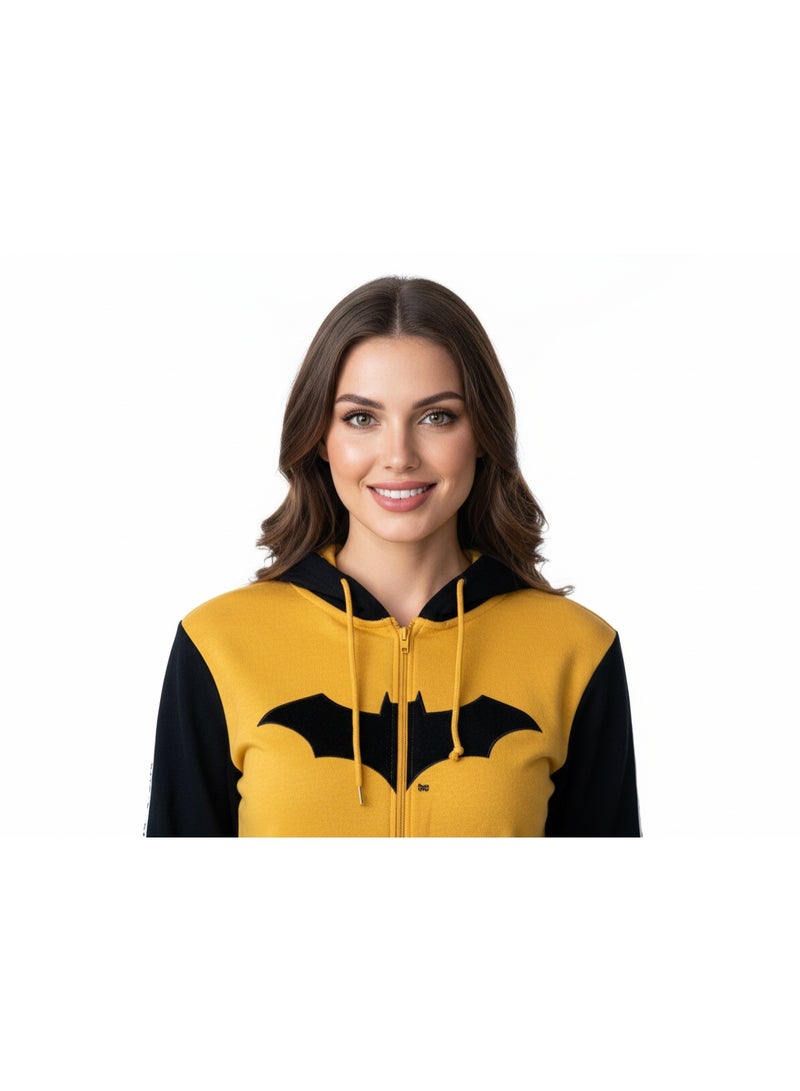 Batman هودي للرجال بطبعة باتمان بسحاب طويل الأكمام - Image 1