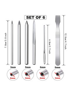 Excefore 6 Pieces Paracord Stitching Set Silvery 6 Sizes Paracord FID Lacing Stitching Needles Paracord Smoothing Tool Lacing Leathercraft Needle for Paracord  - Image 2