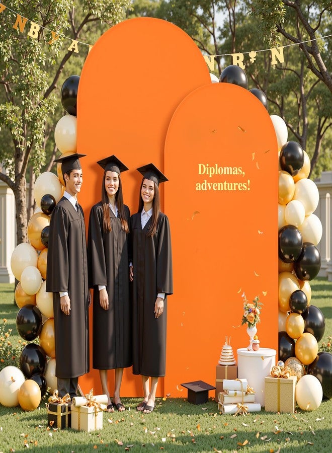 Shillance 7.2FT Orange Arch Backdrop Cover,Spandex Fitted Wedding Arch Stand Covers Round Top Chiara Arch Covers Stretchy Backdrop for Birthday Party Ceremony Banquet Decoration - Image 5